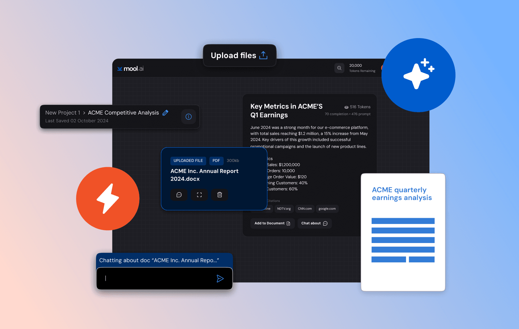 Mool.ai product interface and research canvas